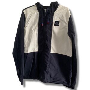 Kappa Windbreaker Hoodie Jacket Blue / White Size Large